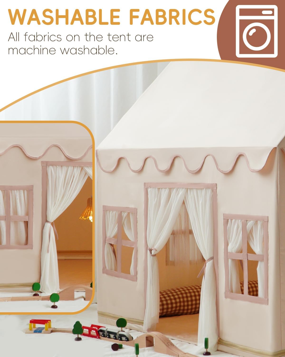 Kids Play Tent Playhouse with Star Lights and Accessories