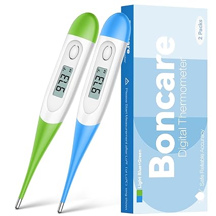 Thermometer for Baby, 2 Packs, Rectal Digital Thermometer with 10 Seconds