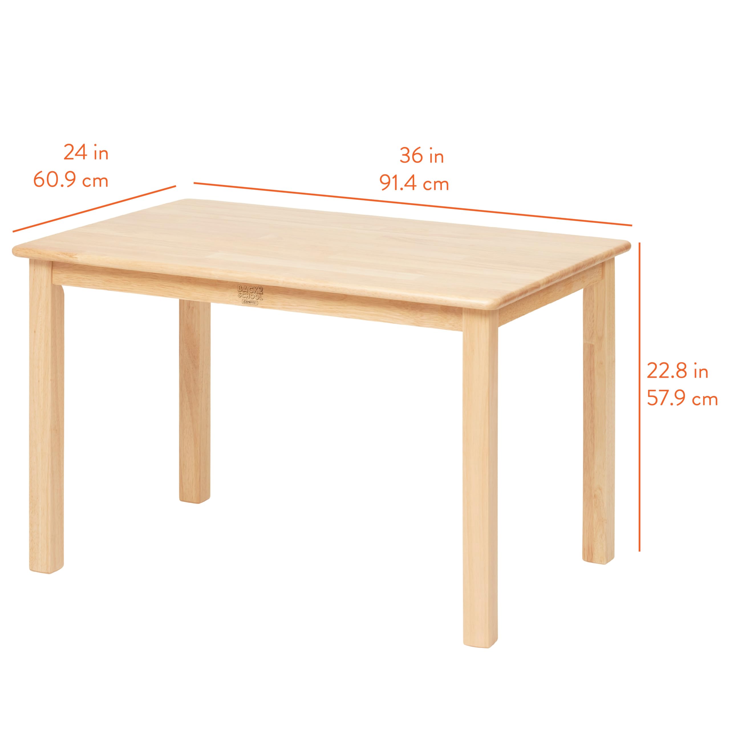 Kids Wood Table Rectangle 24x36 Natural