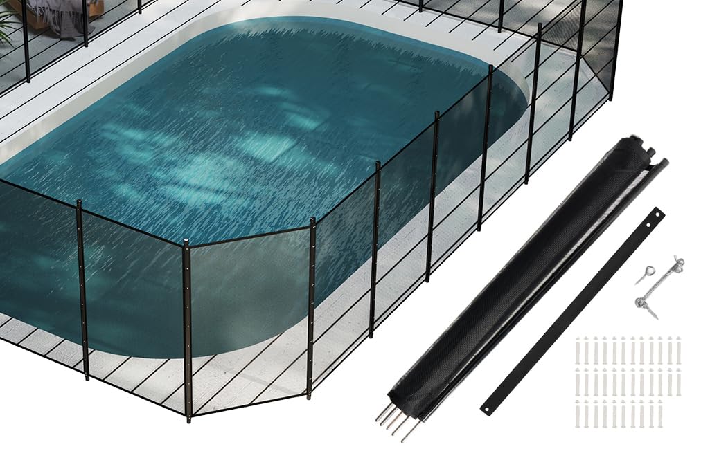 350GMS Teslin Mesh Pool Safety Fence, Stainless Steel Feet