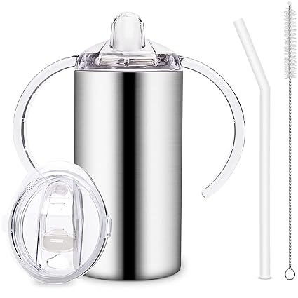 12oz Stainless Steel Sippy Cups for Toddlers with Handles