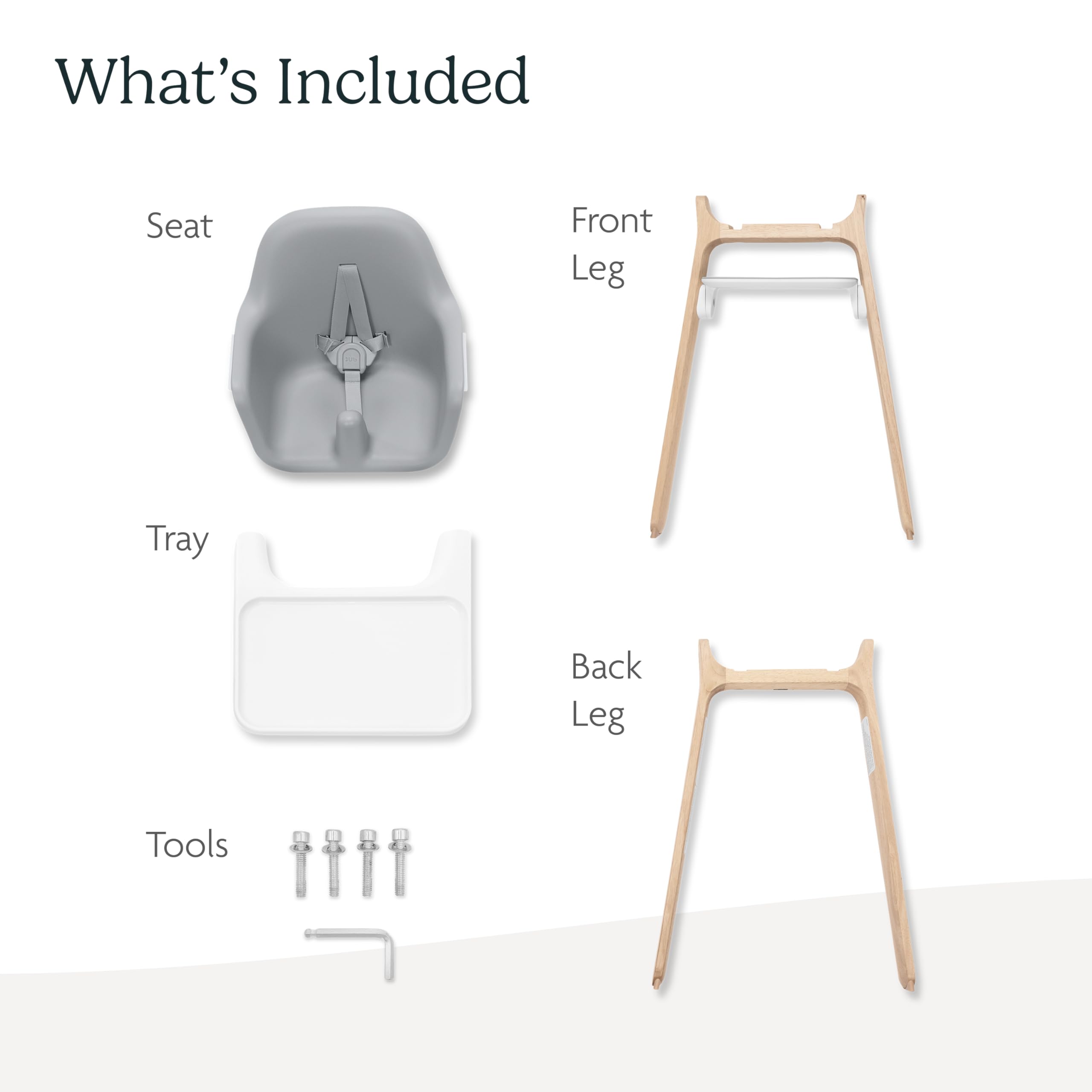Modern High Chair with Adjustable Tray and Rotating Footrest