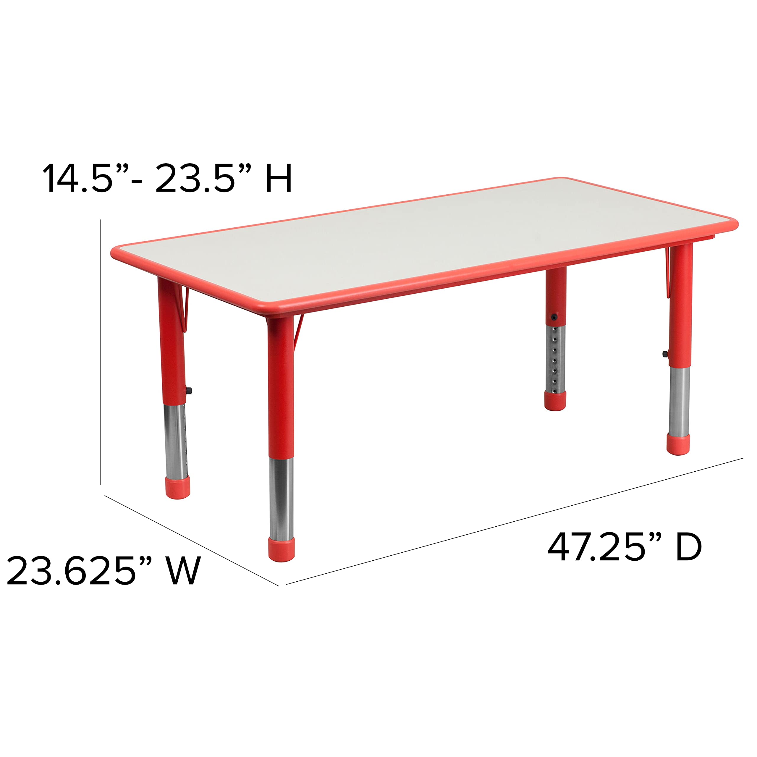 Red Plastic Activity Table Set with 6 Chairs