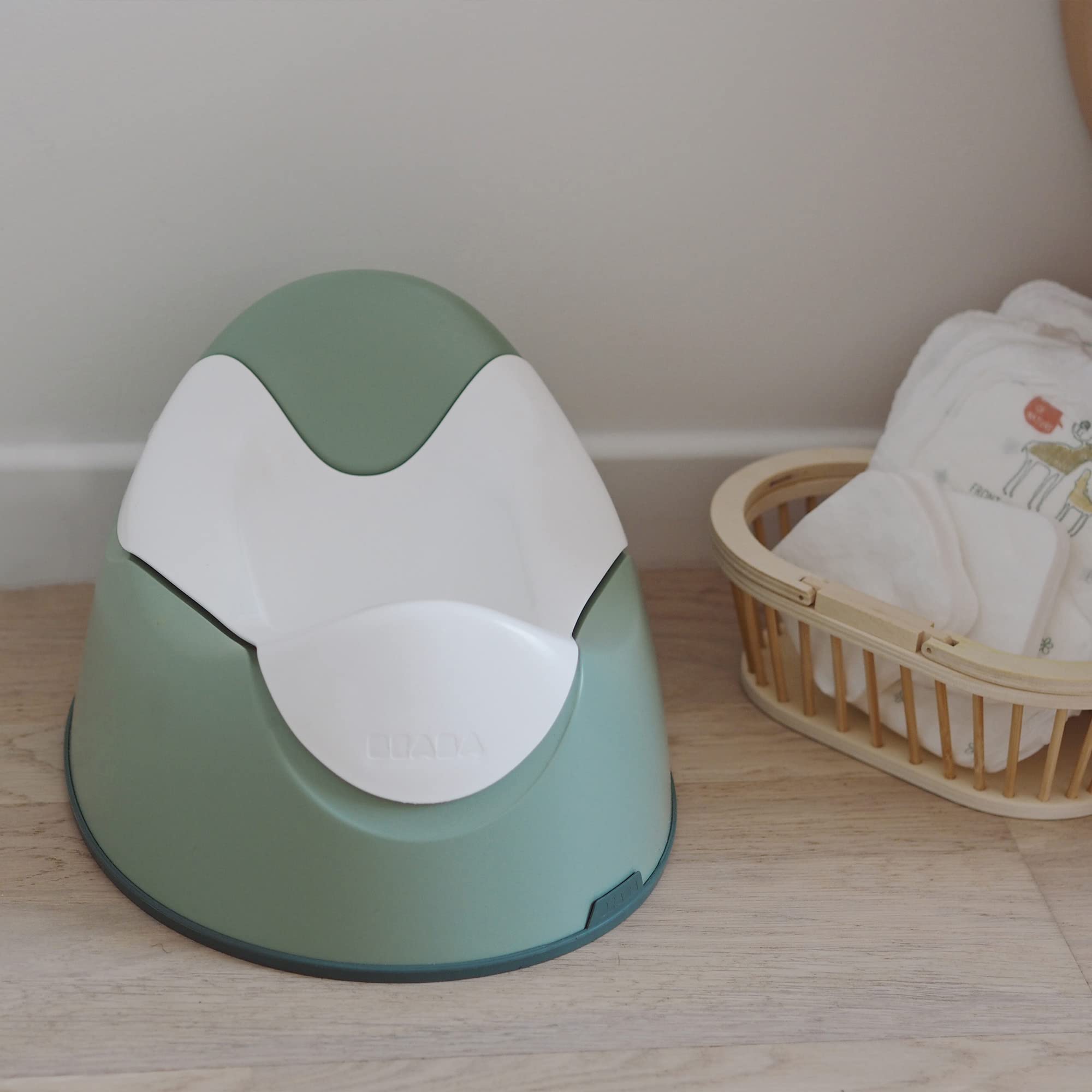 BEABA Ergonomic Training Potty, Provides Comfort and Support, Lightweight & Portable, Compact Toddler Potty (Sage)