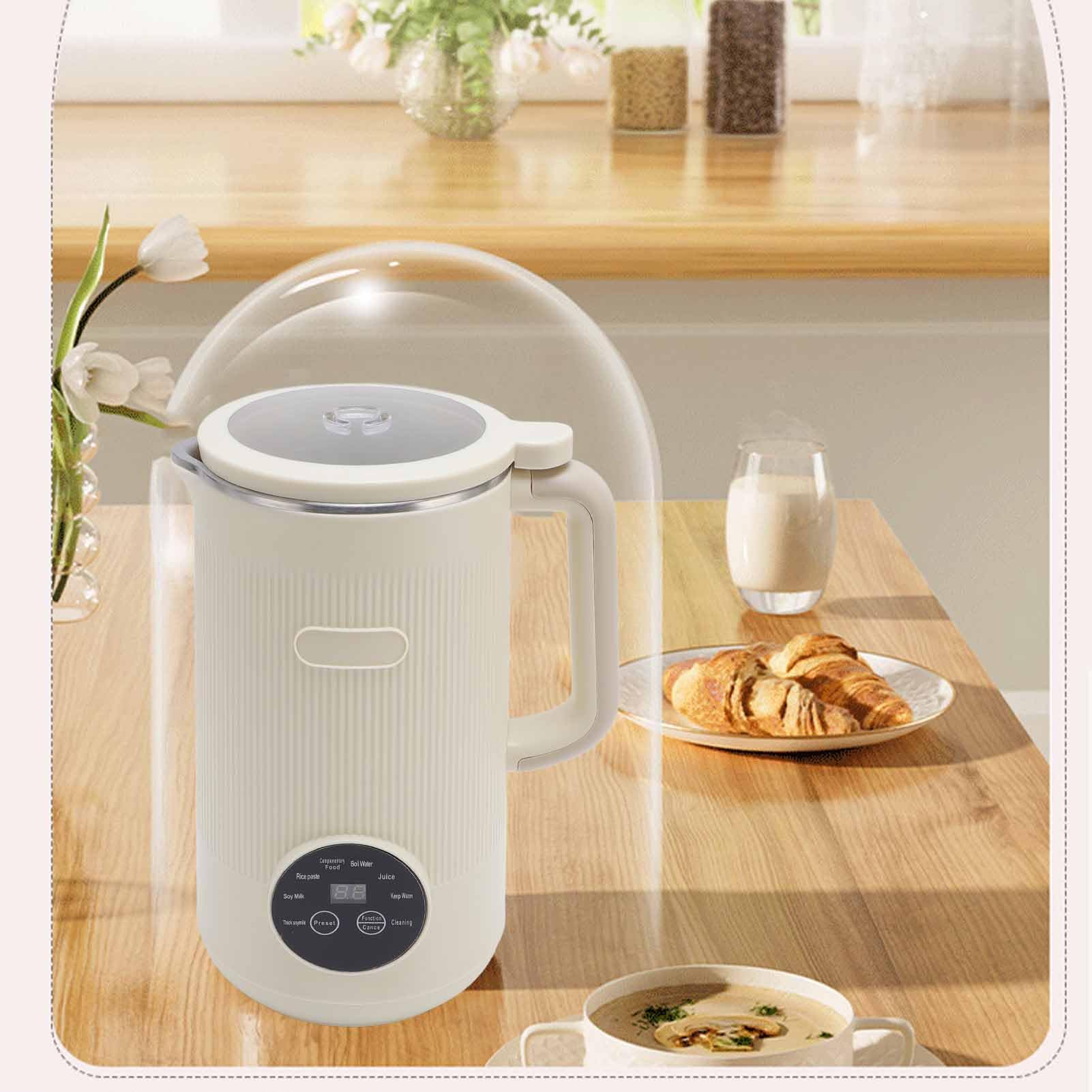 Nut Milk Maker, 1200ml Stainless Steel Soy Milk Maker with Timer & Auto Cleaning