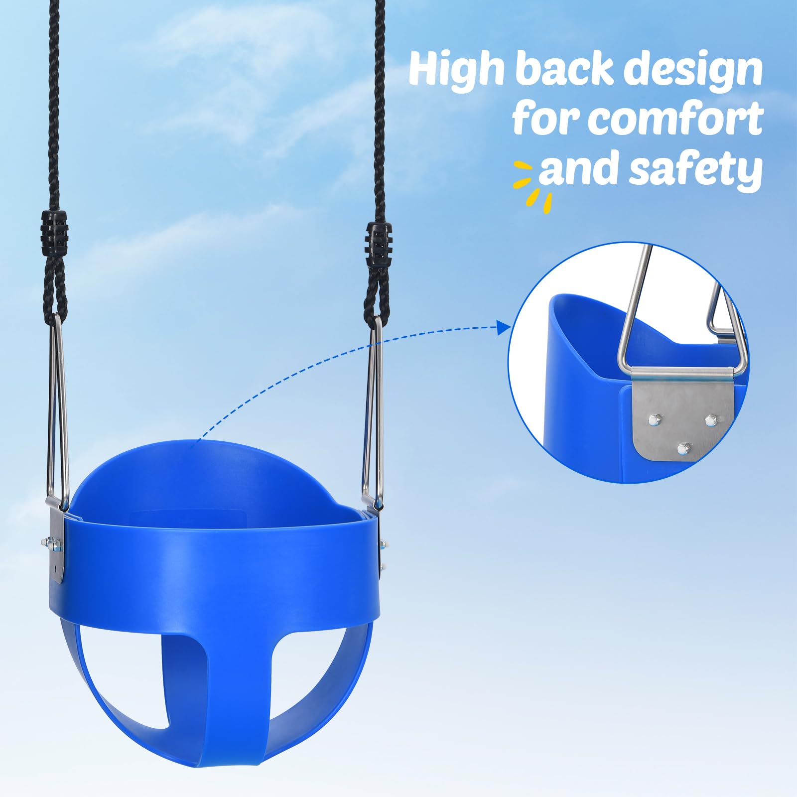 Heavy Duty A-Frame Metal Swing Set with Saucer Swing and Toddler Seat