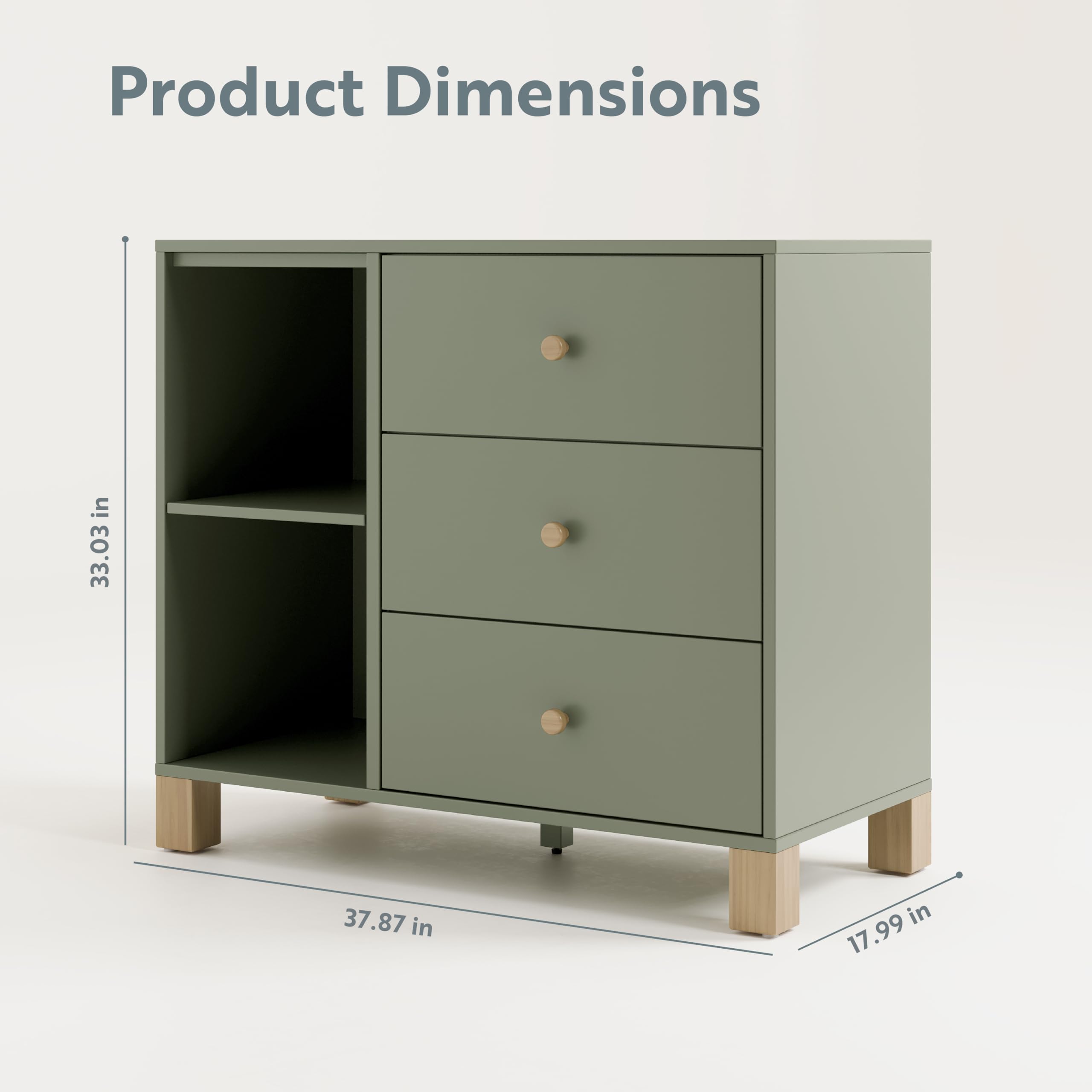 California 3 Drawer Combo Dresser (Olive with Driftwood)