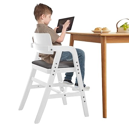 Solid Wood high Chairs for Toddlers,High Chair Grows with Kid for Dining
