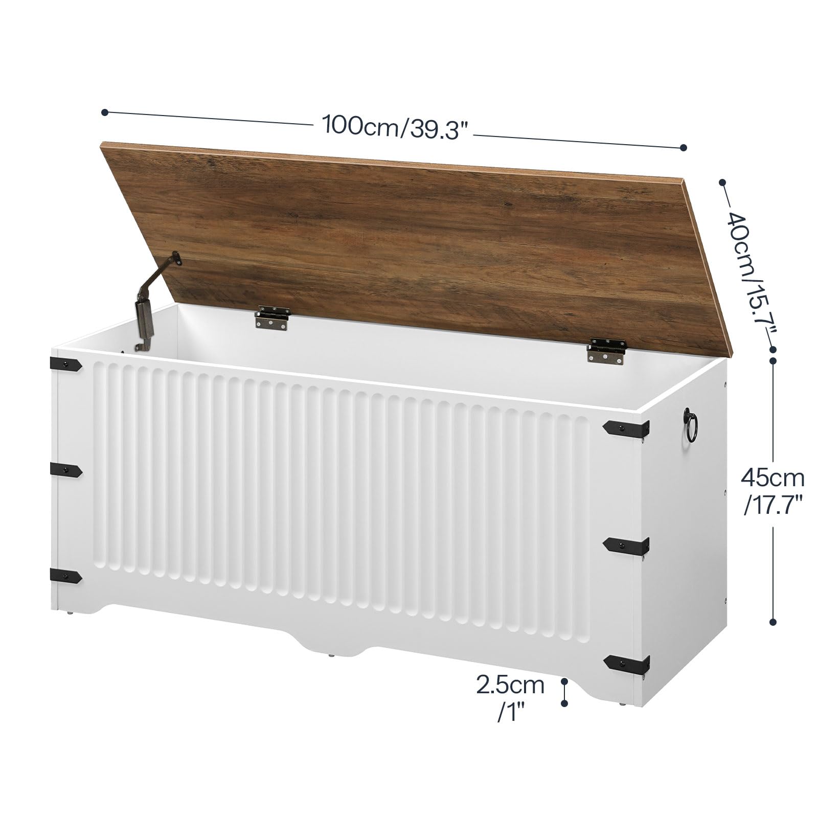 Storage Bench Toy Box Organizer with Safety Hinge