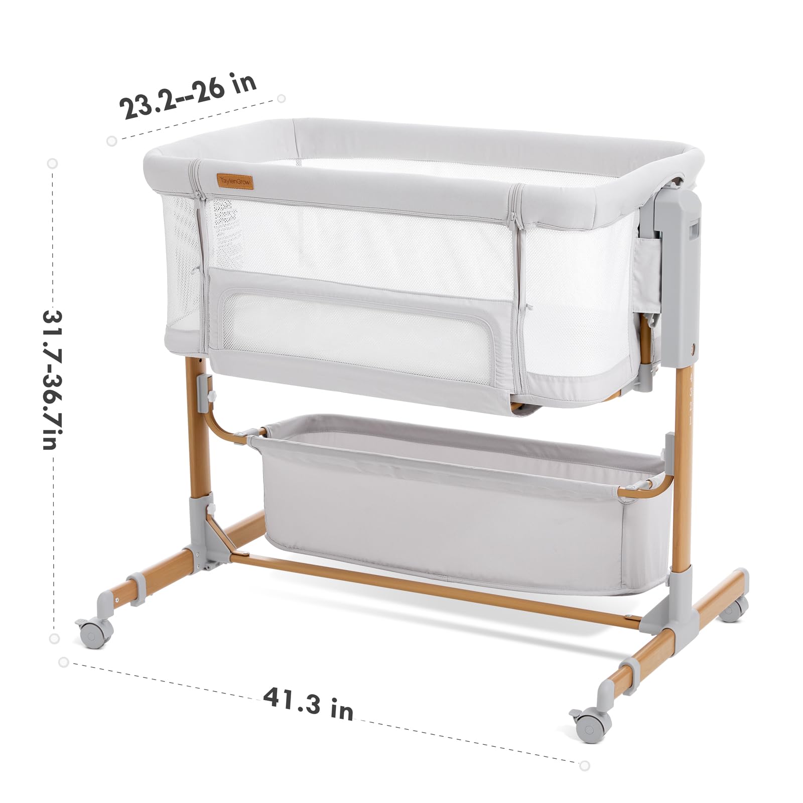 3-in-1 Bedside Bassinet with Adjustable Height