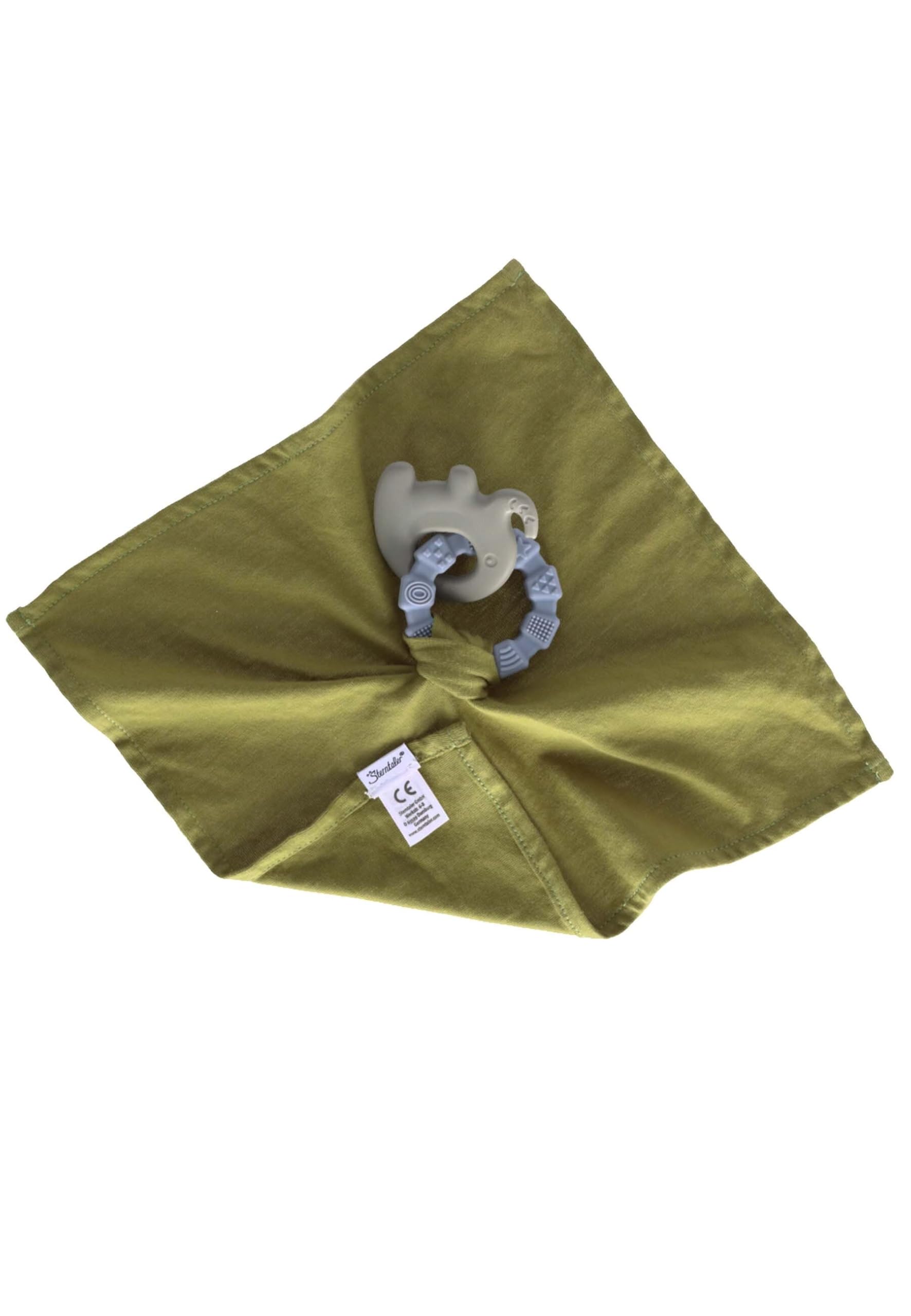 Unisex Baby Safety Blanket with Teether, Eddy Elephant, Green