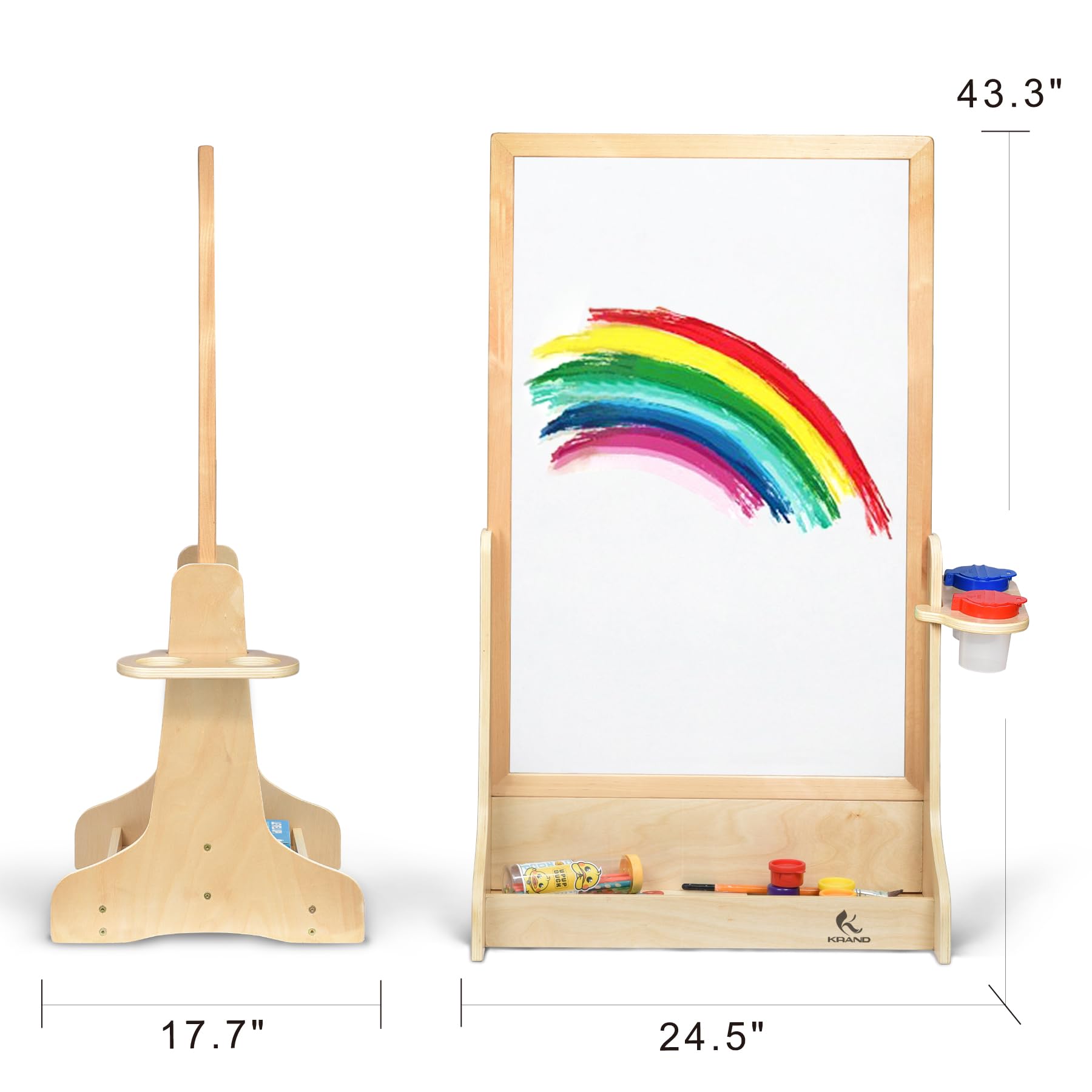 KRAND Double-Sided Plexiglass Painting Art Easel, Easy to Clean, Kids Drawing Board On Both Sides, Fun Arts and Crafts Activity for Boys and Girls Indoor and Outdoor