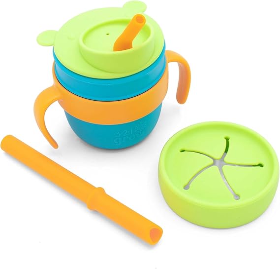 Easy Learn Drink and Snack Set – Baby + Toddler Silicone Learning Cup & Snack Set