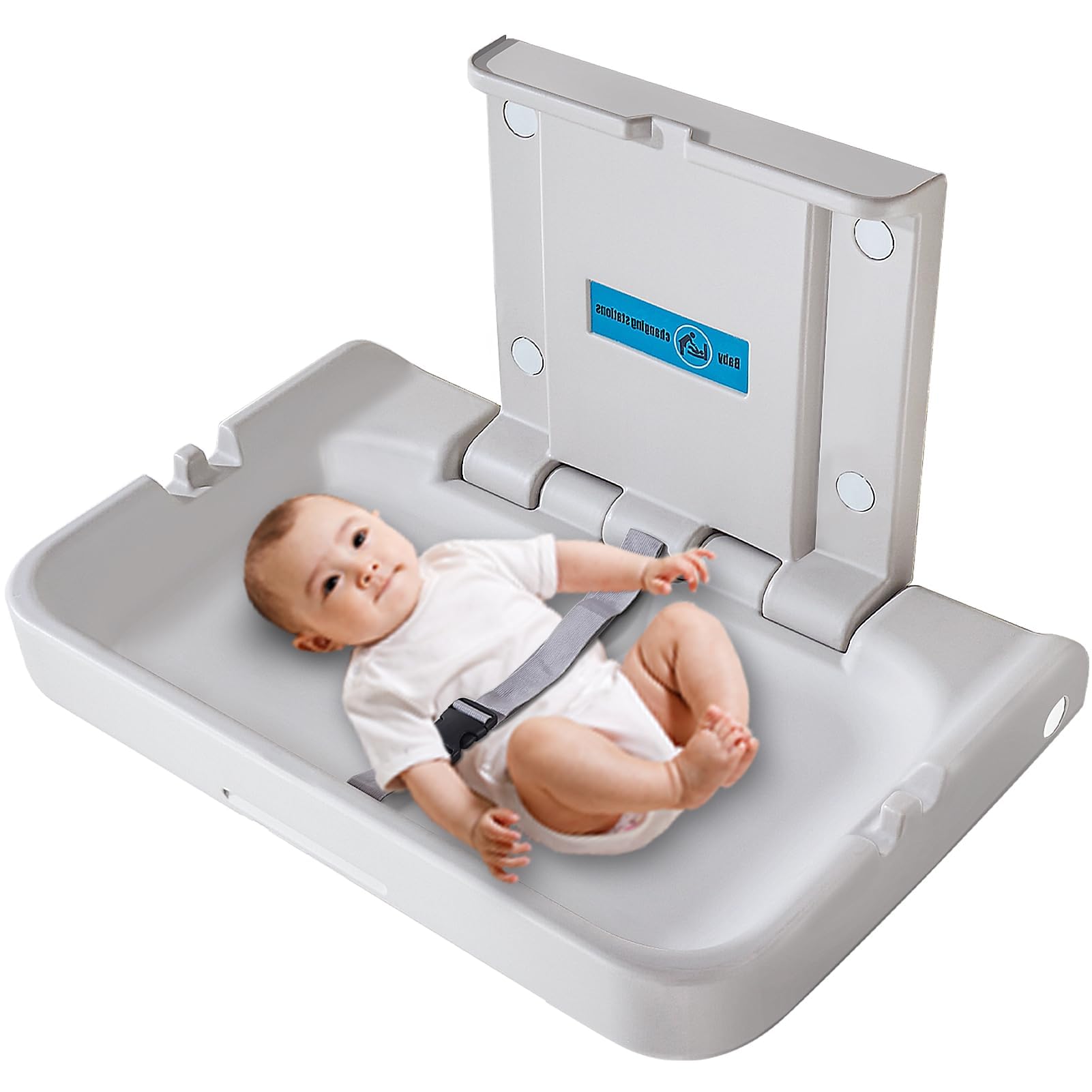 Wall Mounted Baby Changing Station Fold Down Diaper Changing Table