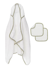 Hooded Towel & Washcloth Set, 100% Organic Cotton, Soft on