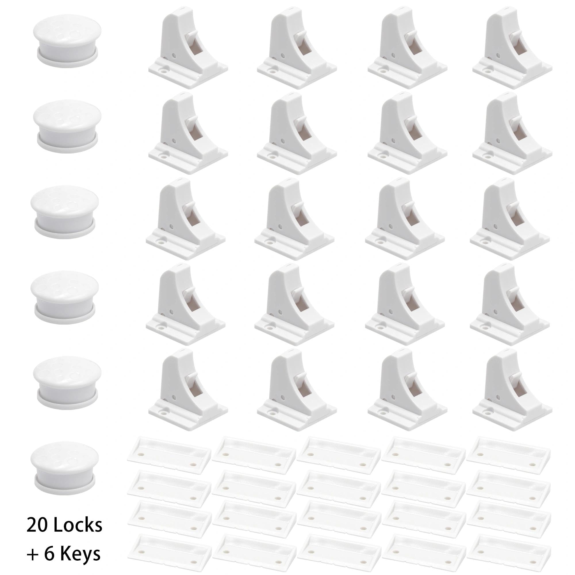 Cabinet Locks Baby Proofing Child Safety Cupboard Drawers Latches. (6 Keys)