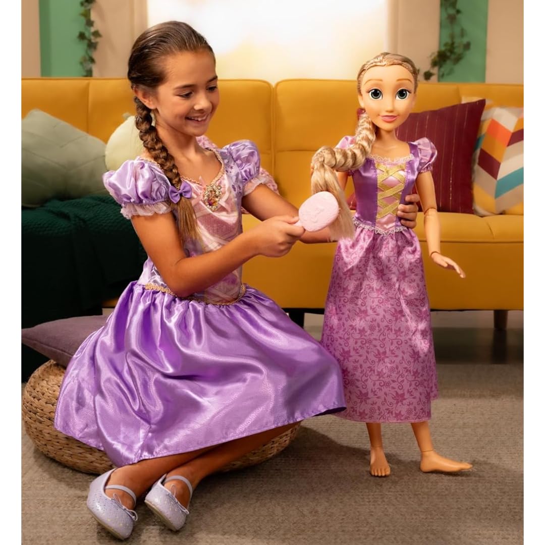 Princess Rapunzel Doll Playdate 32” Tall & Poseable, My Size Articulated Doll in Purple Dress