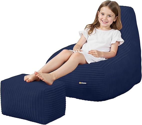 Bean Bag Chair, Toddler Beanbag Chairs for Kids with Ottoman for Boys