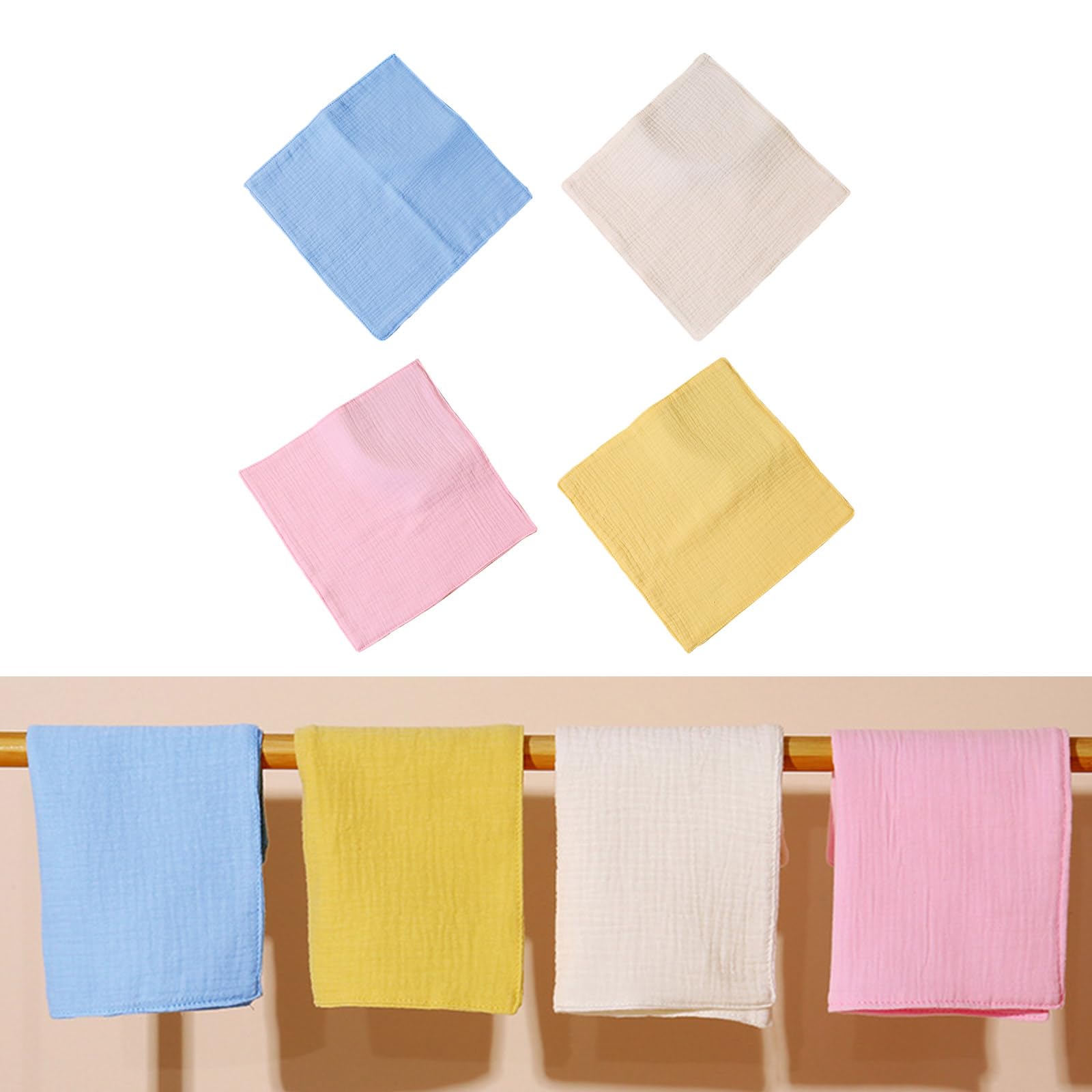 Baby Washcloths Soft Reusable Face Towel 4-Layer Baby Wash Cloths