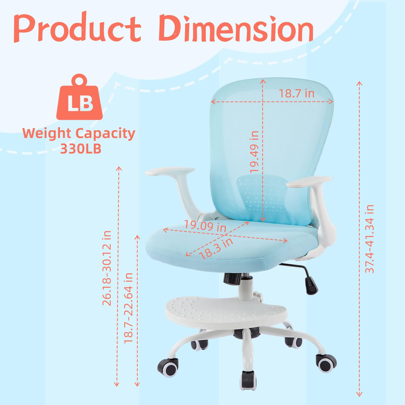 Ergonomic Kids Desk Chair with Adjustable Footrest