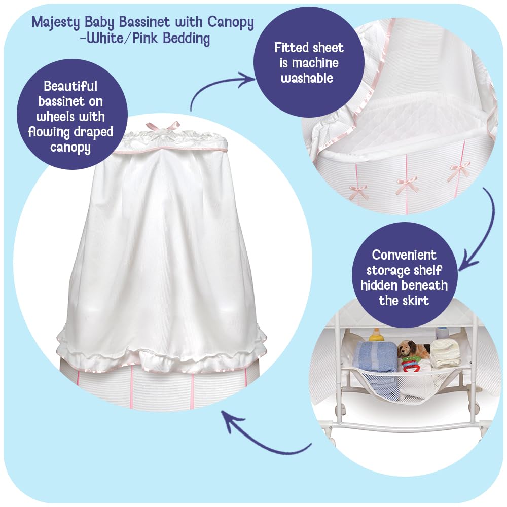 Canopy Bassinet with Rocking Cradle and Storage
