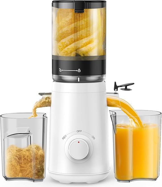 Cold Press Juicer with 5.3" Extra Large Feed Chute Fit Whole Fruits & Vegetables Easy