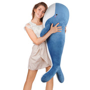 Whale Stuffed Animal Plush - Large Soft Whale Body Pillow, 47.2'
