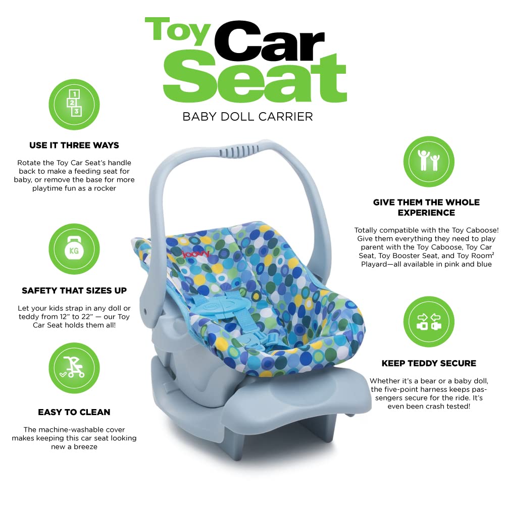 Toy Doll Car Seat with Safety Harness