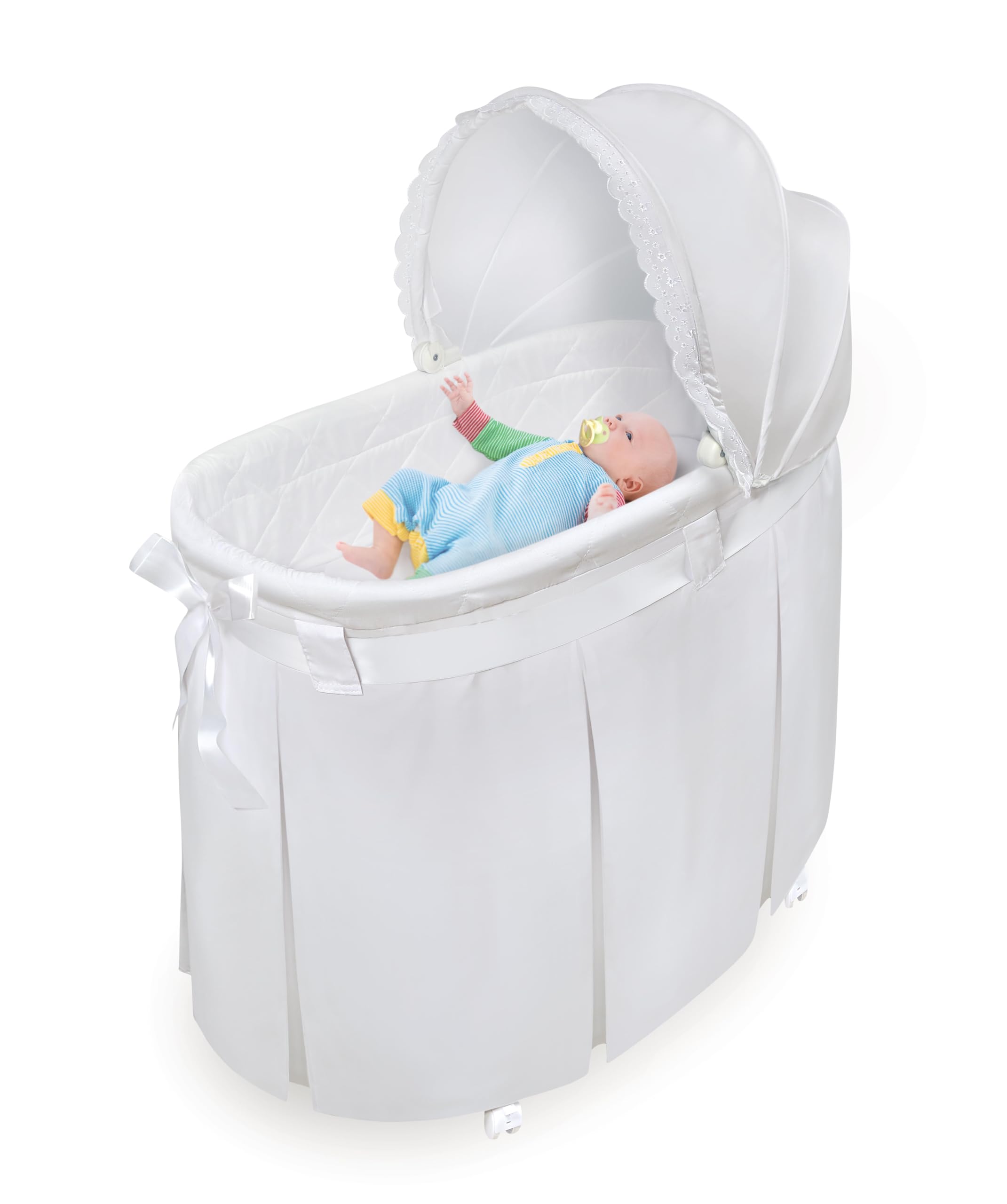 Rocking Baby Bassinet with Canopy and Storage