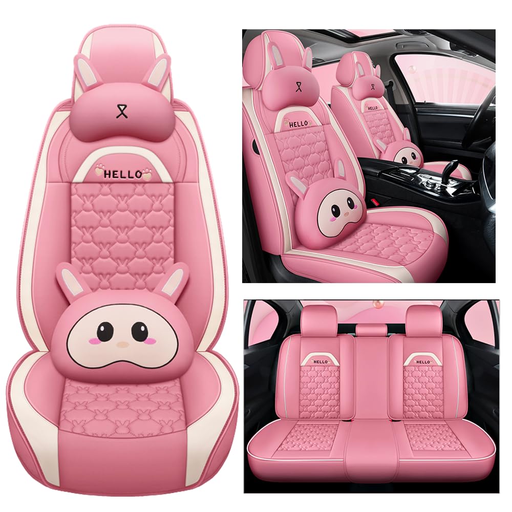 Cute Cartoon Rabbit Comfortable Car Seat Covers with Waterproof PU
