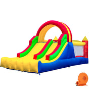 Inflatable Bounce House with Racing Slides and Climbing Wall