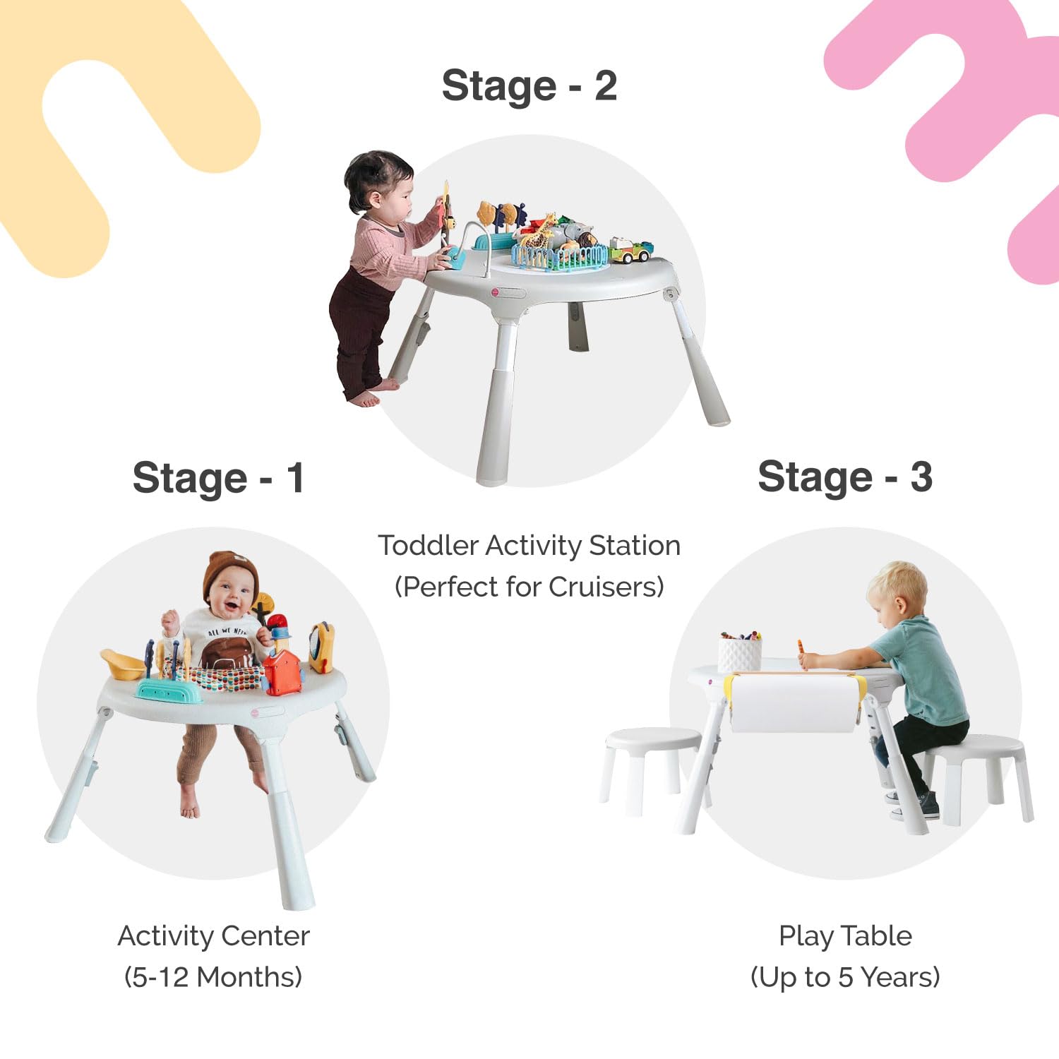 3-in-1 Convertible Baby Activity Center & Play Table