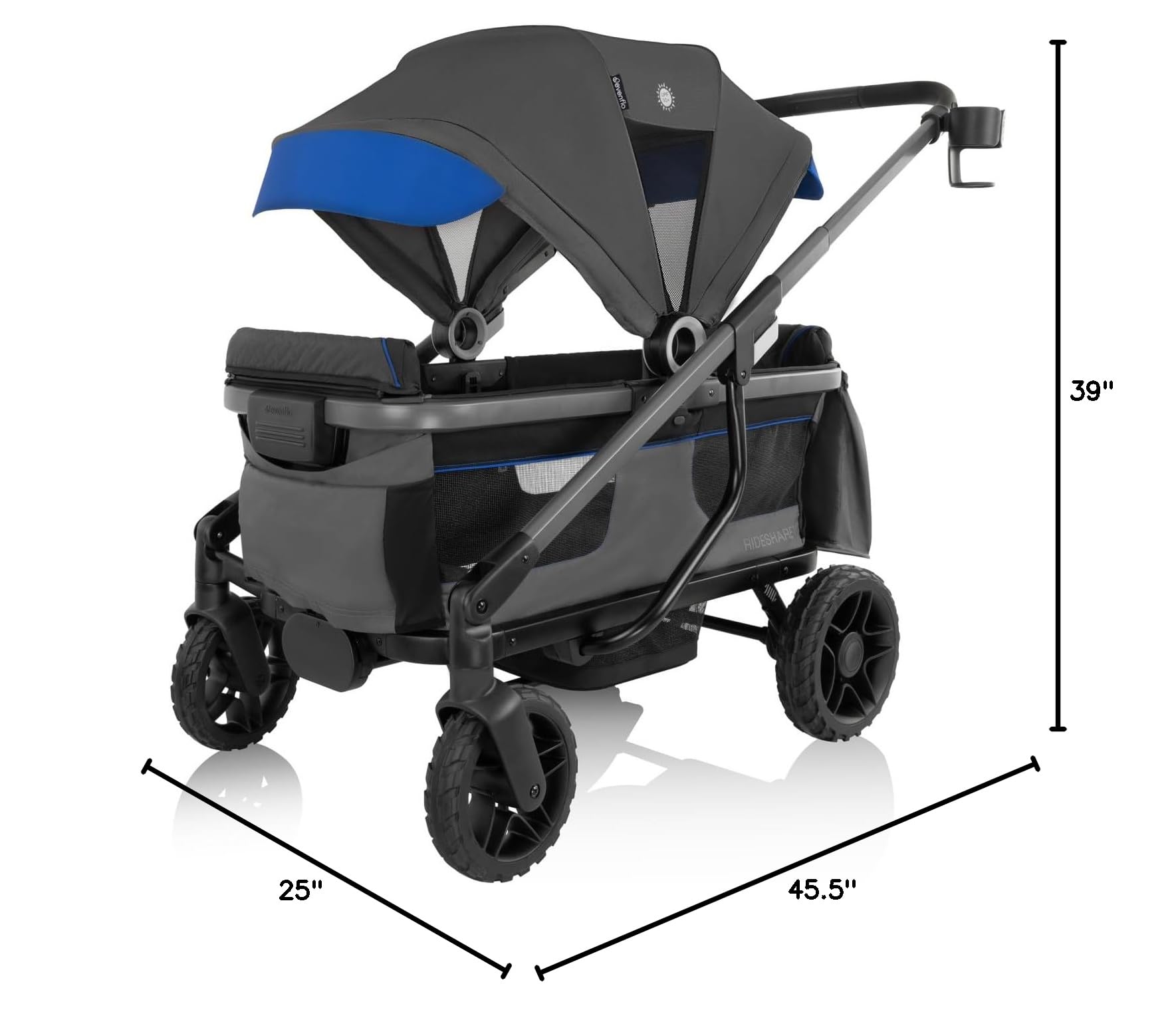 Evenflo Shyft Rideshare All-Terrain Performance Stroller Wagon (Electric Blue)