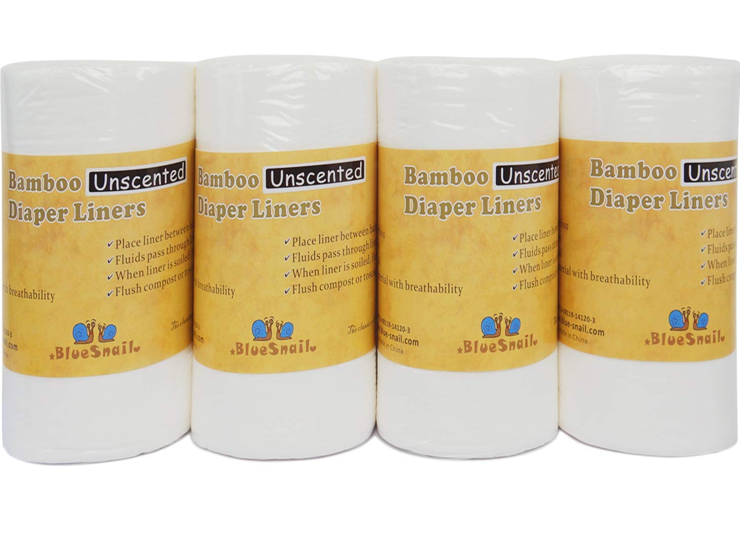 Unscent Diaper Liners- Fragance Free and Chlorine Free(4PK) 400 Count