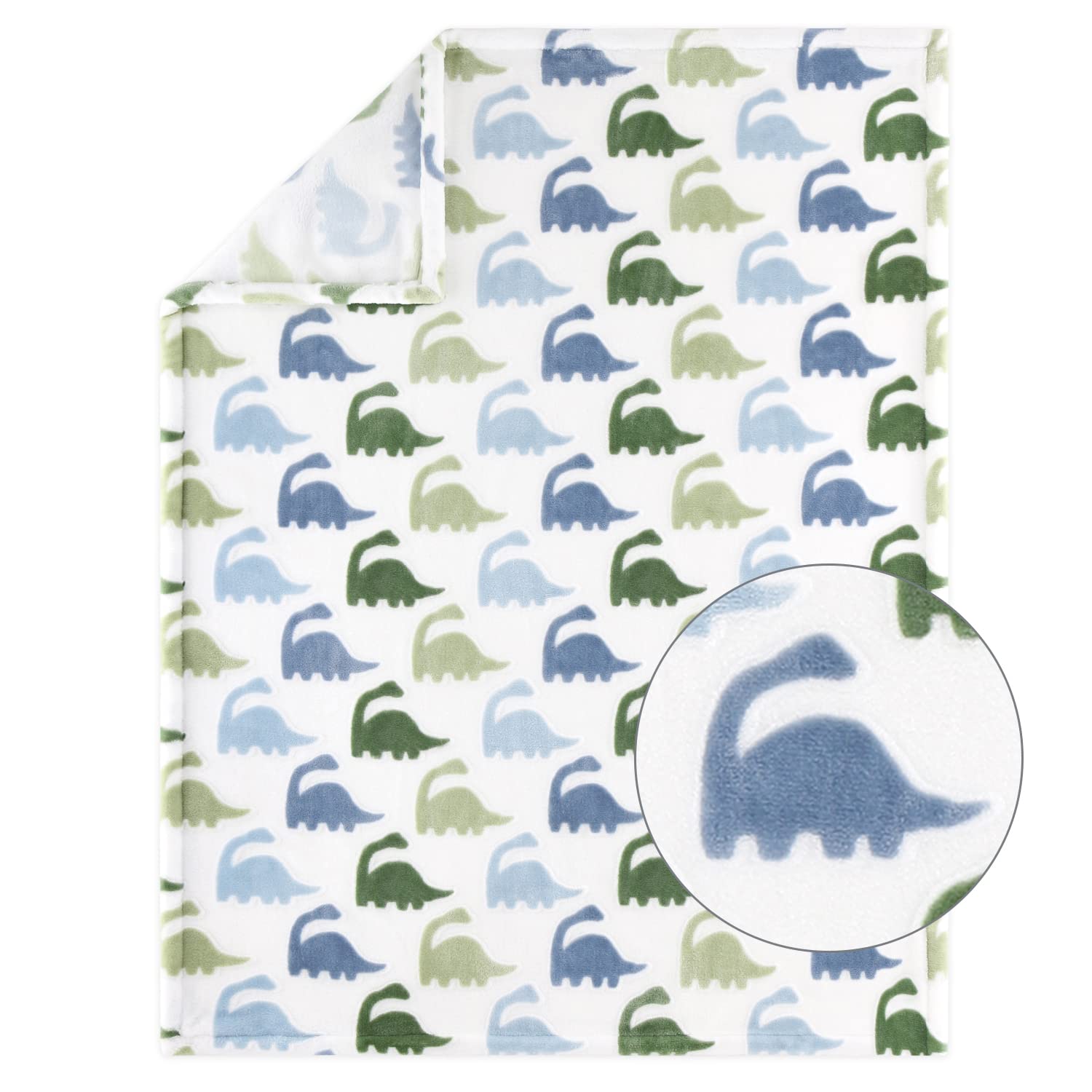 Blue Dino Nursery Crib Bedding Set 5 Piece