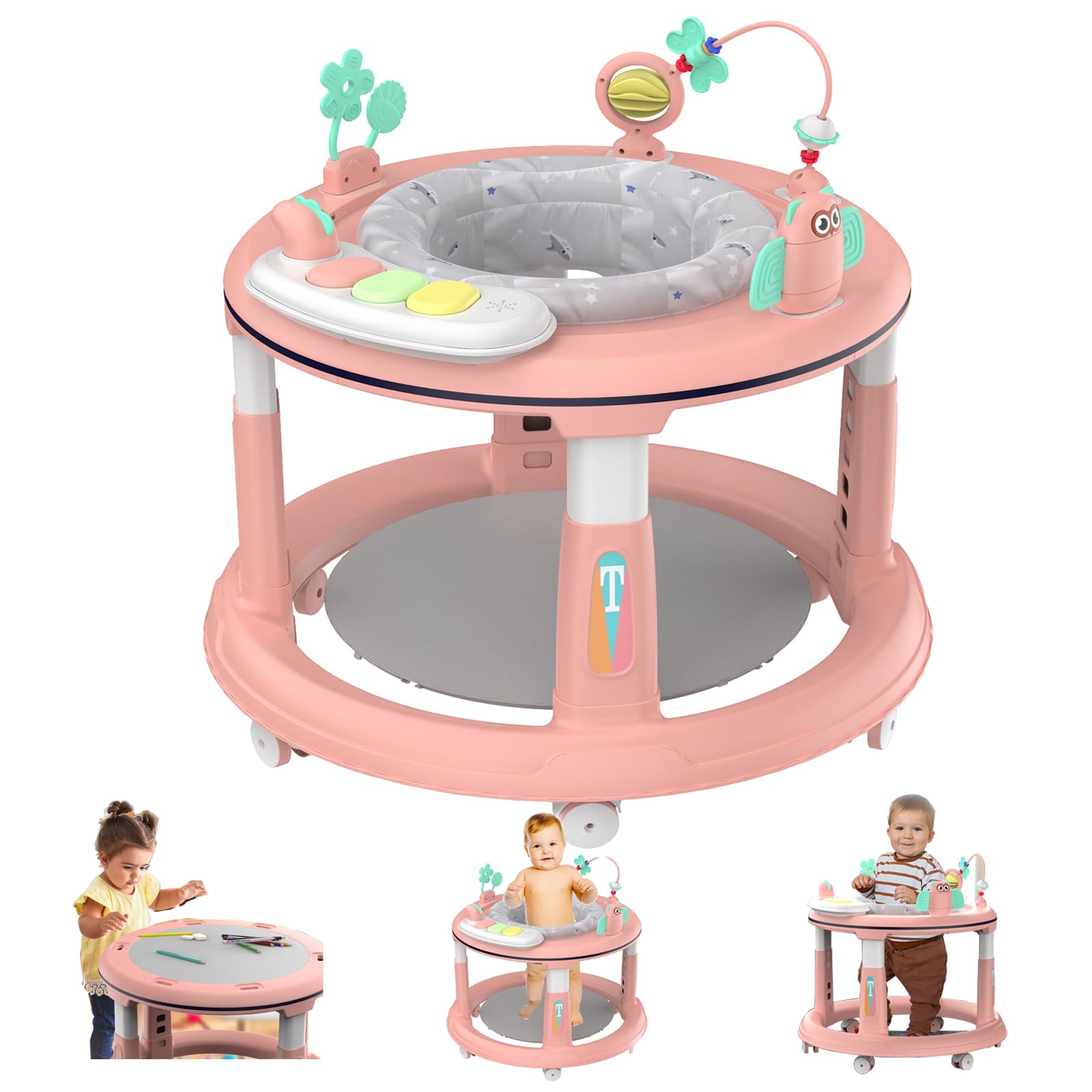 Baby Walker with 5 Adjustable Heights and 360 Degree Swivel