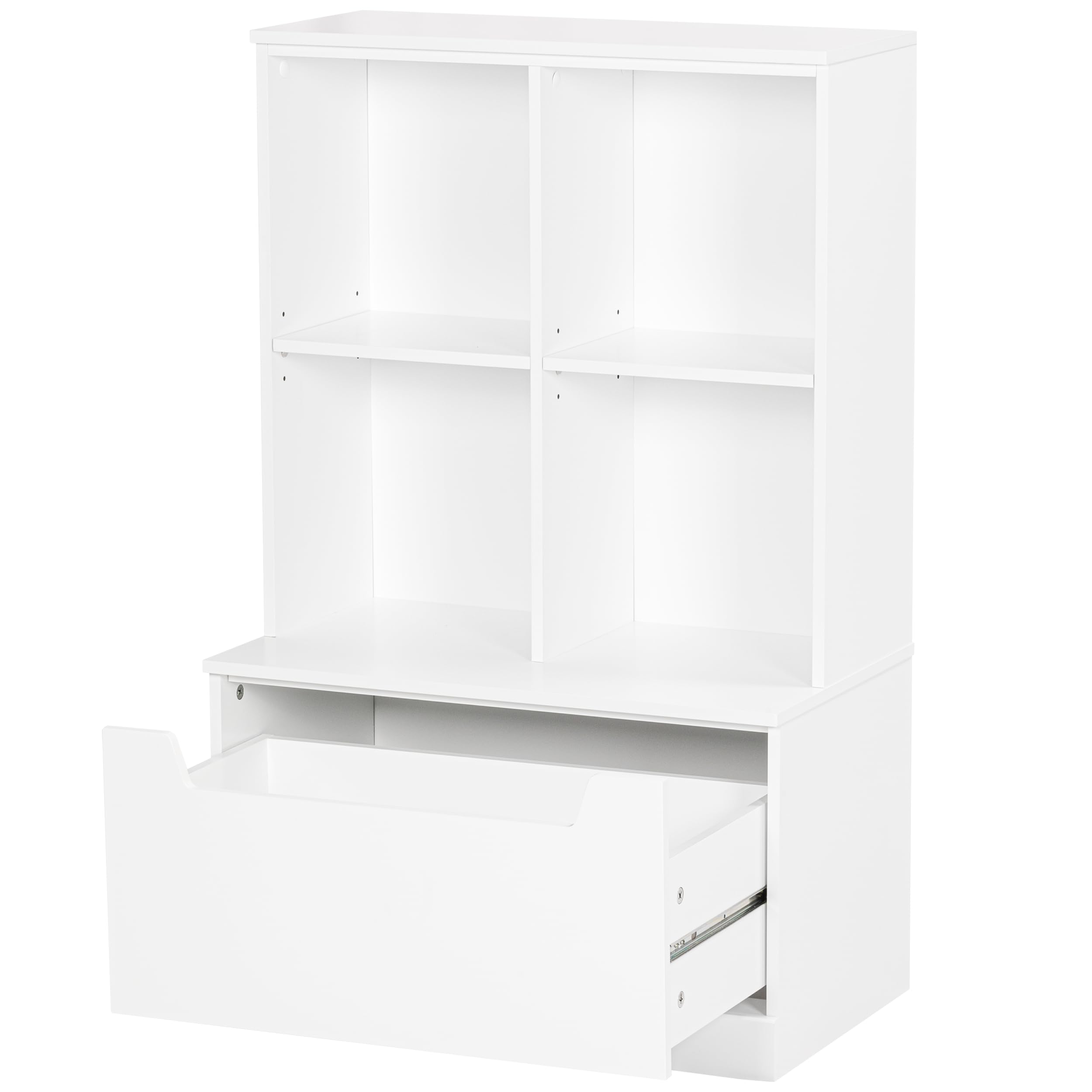 Kids Bookshelf and Toy Storage Organizer with Drawer