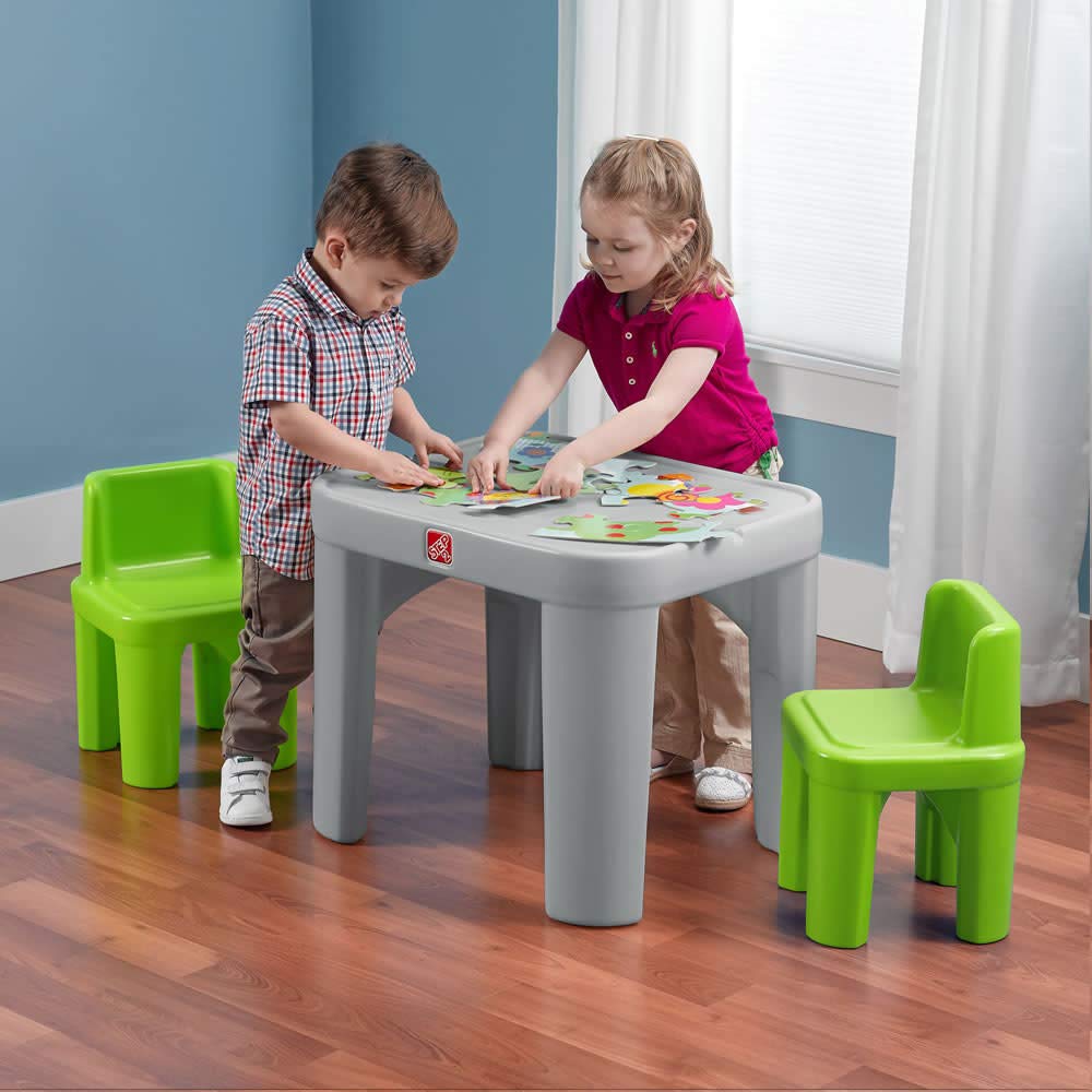 Mighty My Size Kids Table & Chair Set, Playroom Activity Table for Arts & Crafts