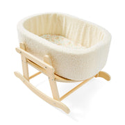 Baby Doll Crib, Baby Doll Bed Toys for Cat Dog, Wooden Boucle Bassinet