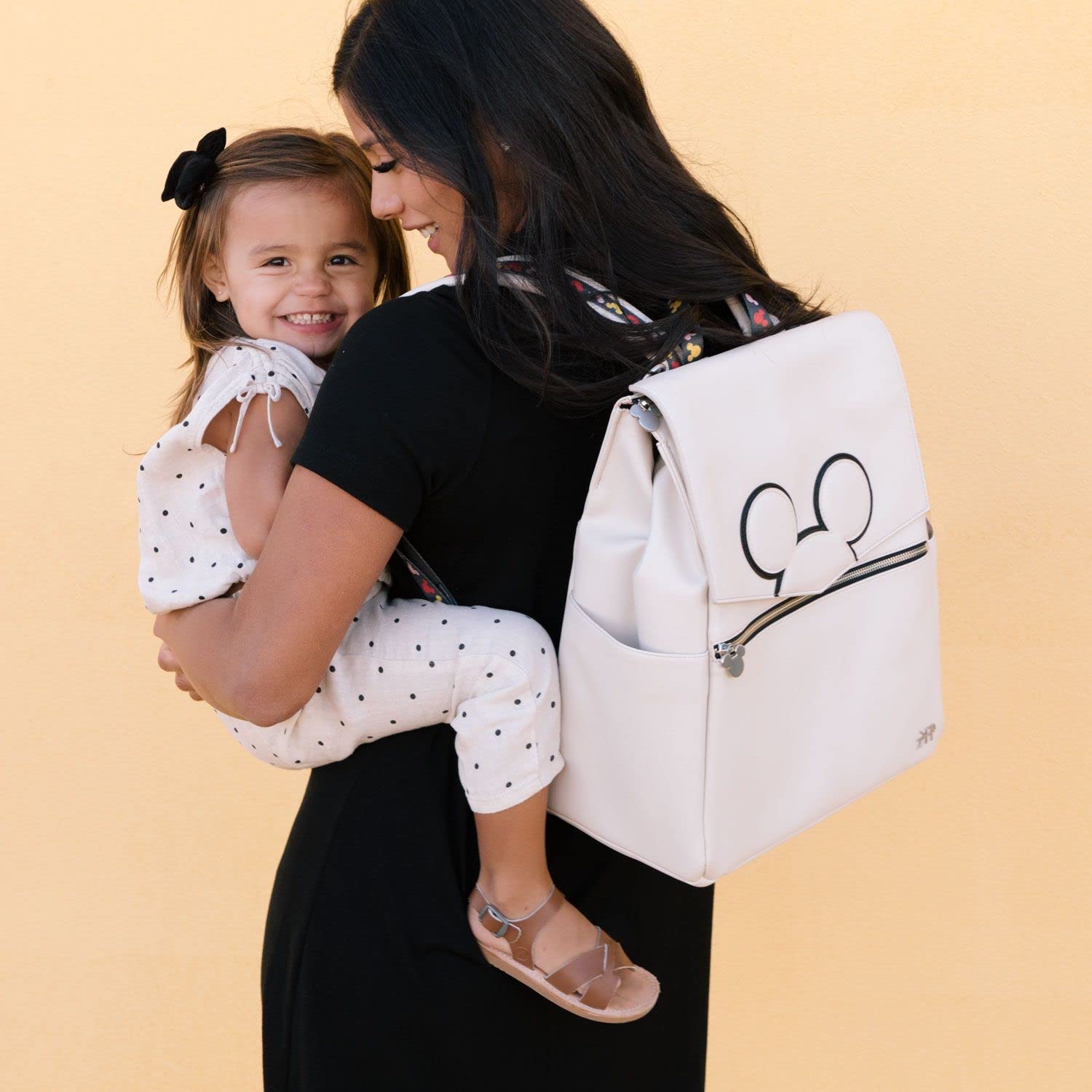 Classic Diaper Bag Backpack, Wipeable Vegan Leather With Changing Pad
