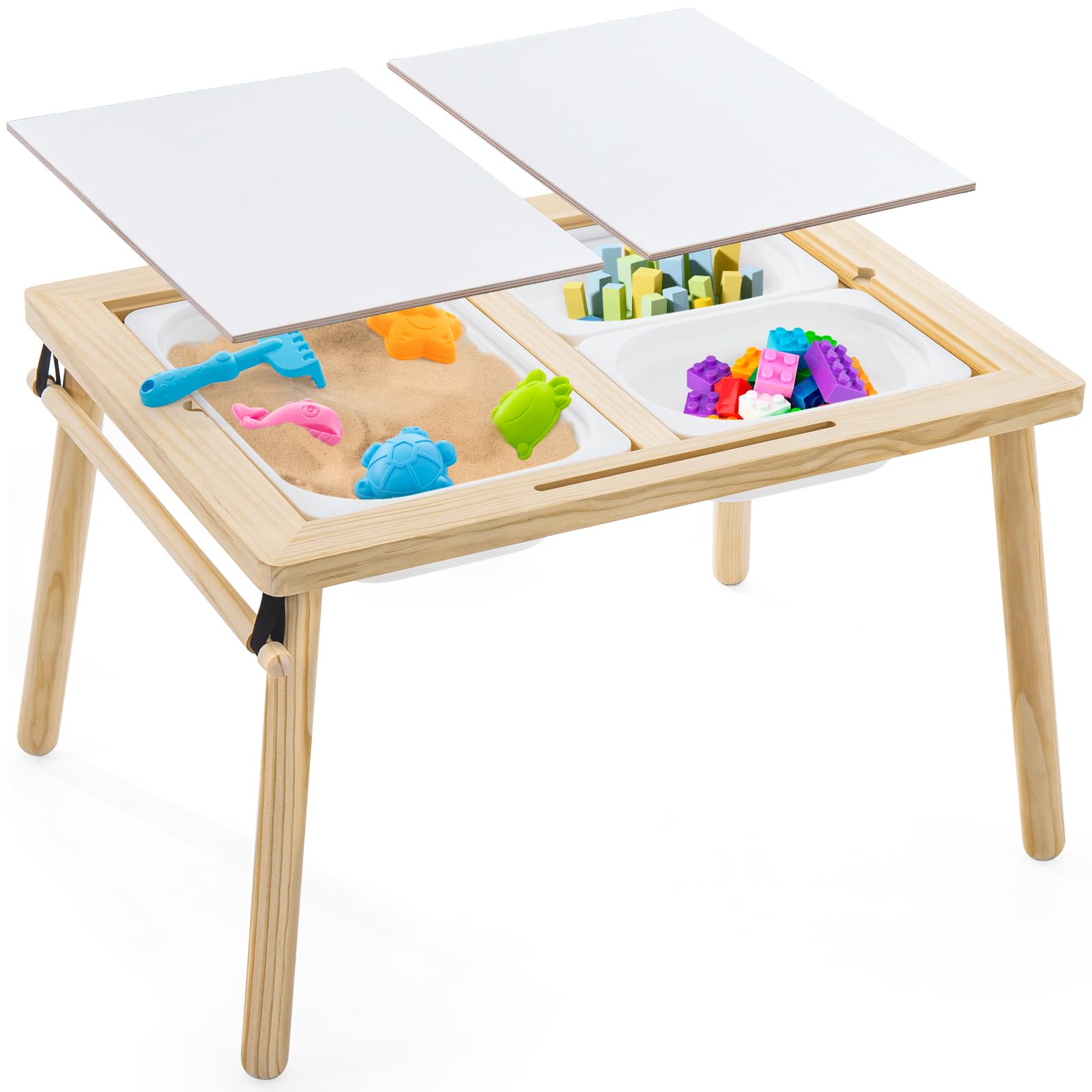 Sensory Tables for Toddlers,Kids Table with 3 Storage Bins