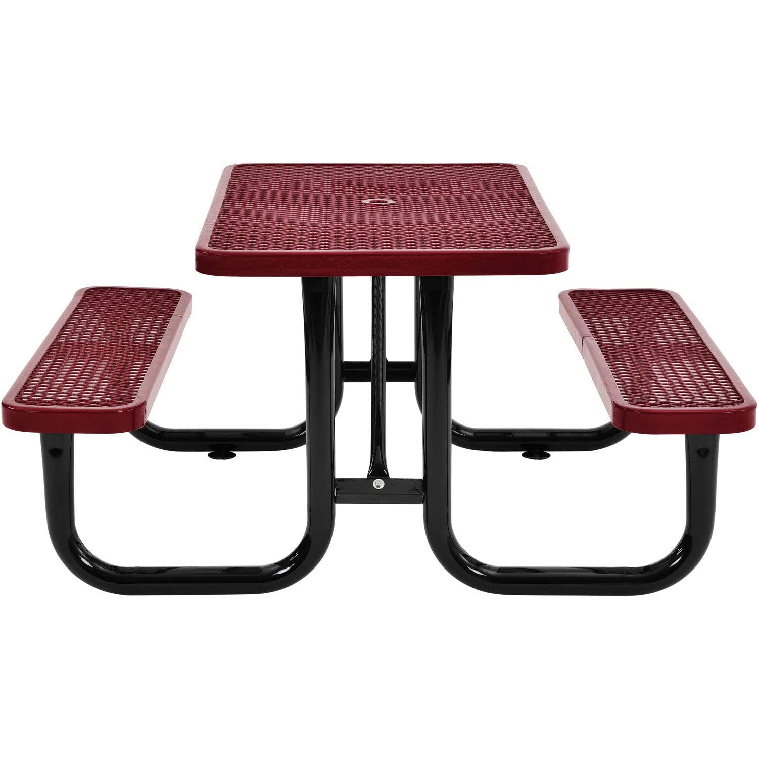 Expanded Metal Rectangular Outdoor Steel Picnic Table