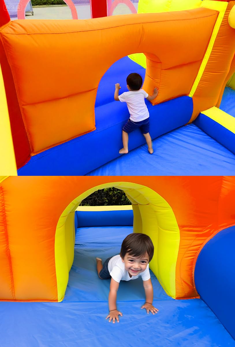 9-in-1 Inflatable Bounce House with Slide