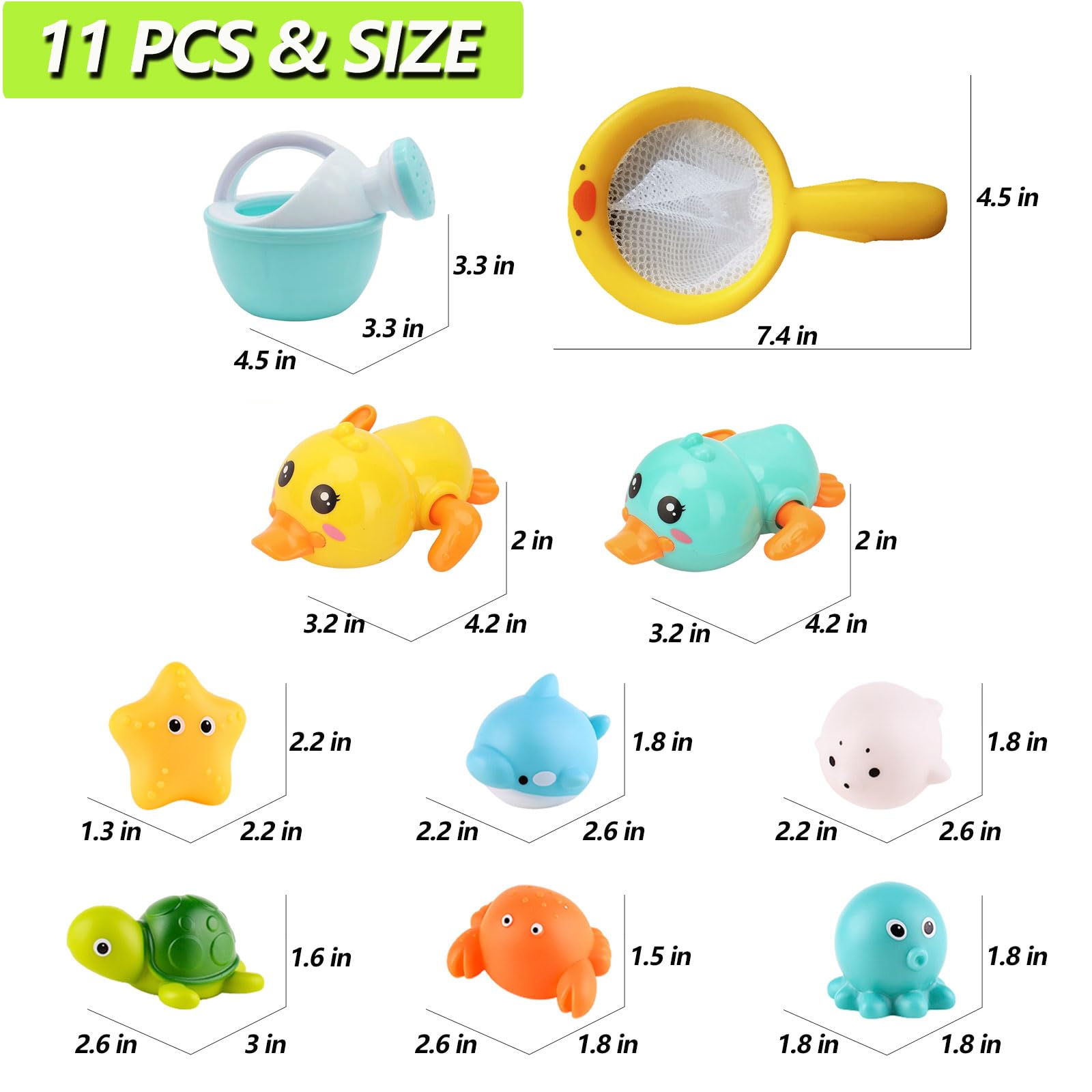Babies 6-12 Months+, Wind-up Ducks Bath Toys for Kids Ages 1-3