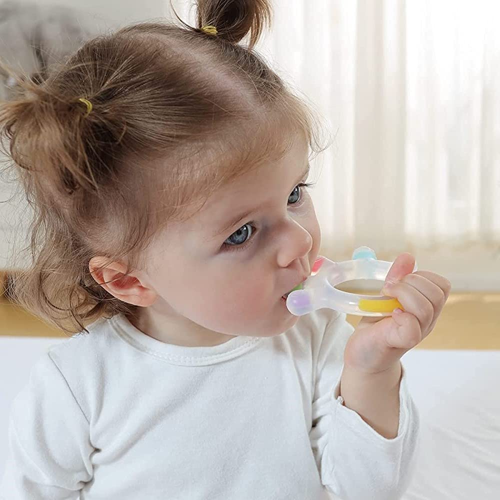Silicone Crown & Palm BabyTeether Set - Soft Teething Toys | Soothing Teething