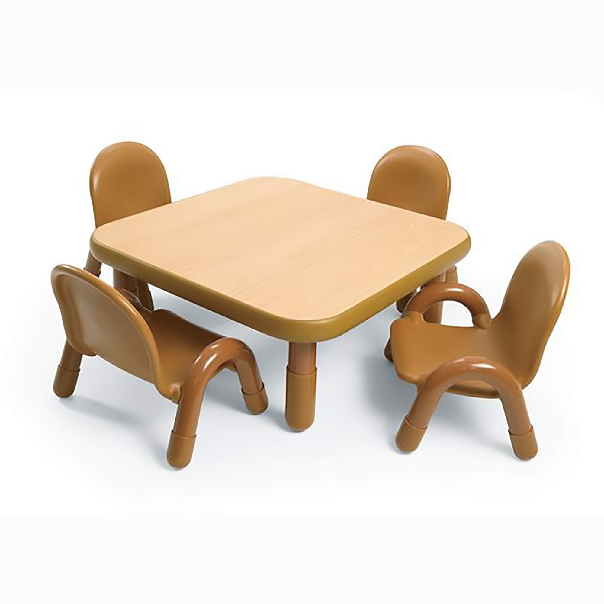 Baseline Toddler Square Table and Chairs Set, Natural Wood – Includes One 30”, 12