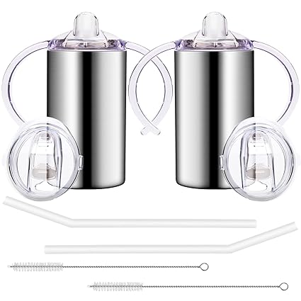 12oz Stainless Steel Sippy Cups for Toddlers with Handles
