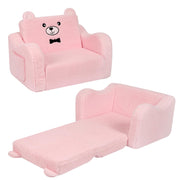 Kids Chairs for Toddler, 2-in-1 Toddler Soft Sherpa Couch Fold Out