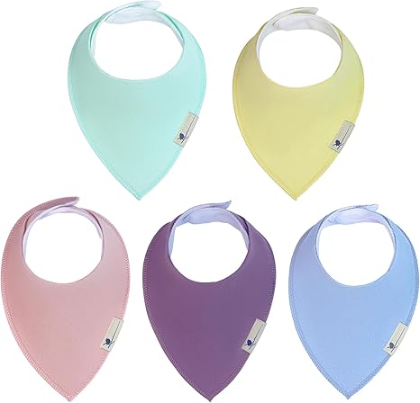 Magnetic Bandana Drool Bibs 5-pack - Magnetic Closure Baby Bibs