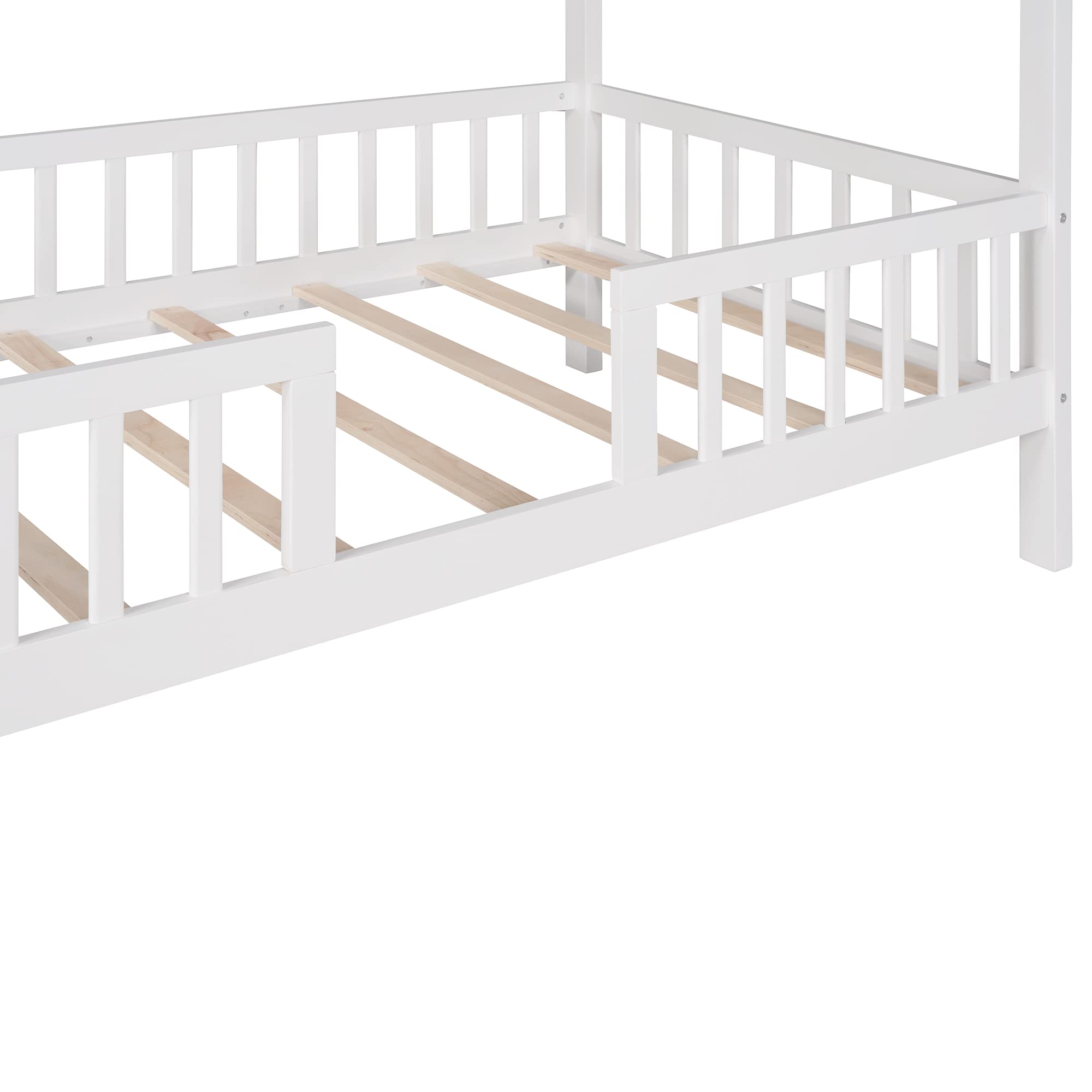Twin House Bed with Fence